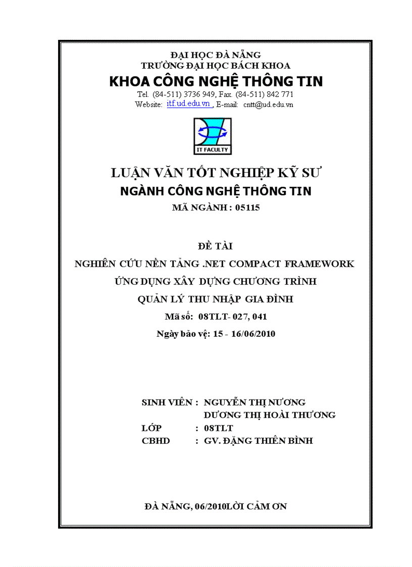 image for page Nghiên cứu nền tảng Net Compact Framework ứng dụng xây dựng chương trình Quản lý thu nhập gia đình