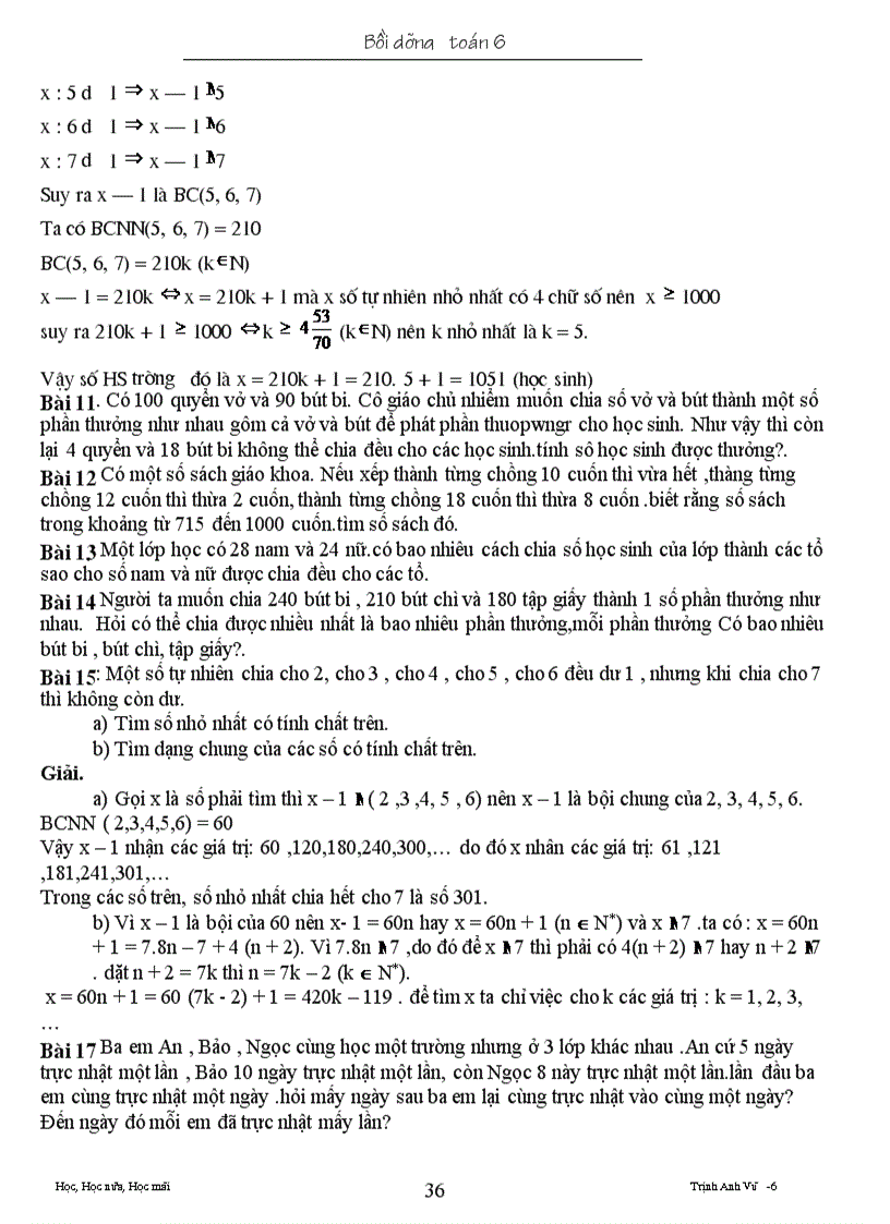 image for page Dạy thêm và bồi dưỡng toán lớp 6