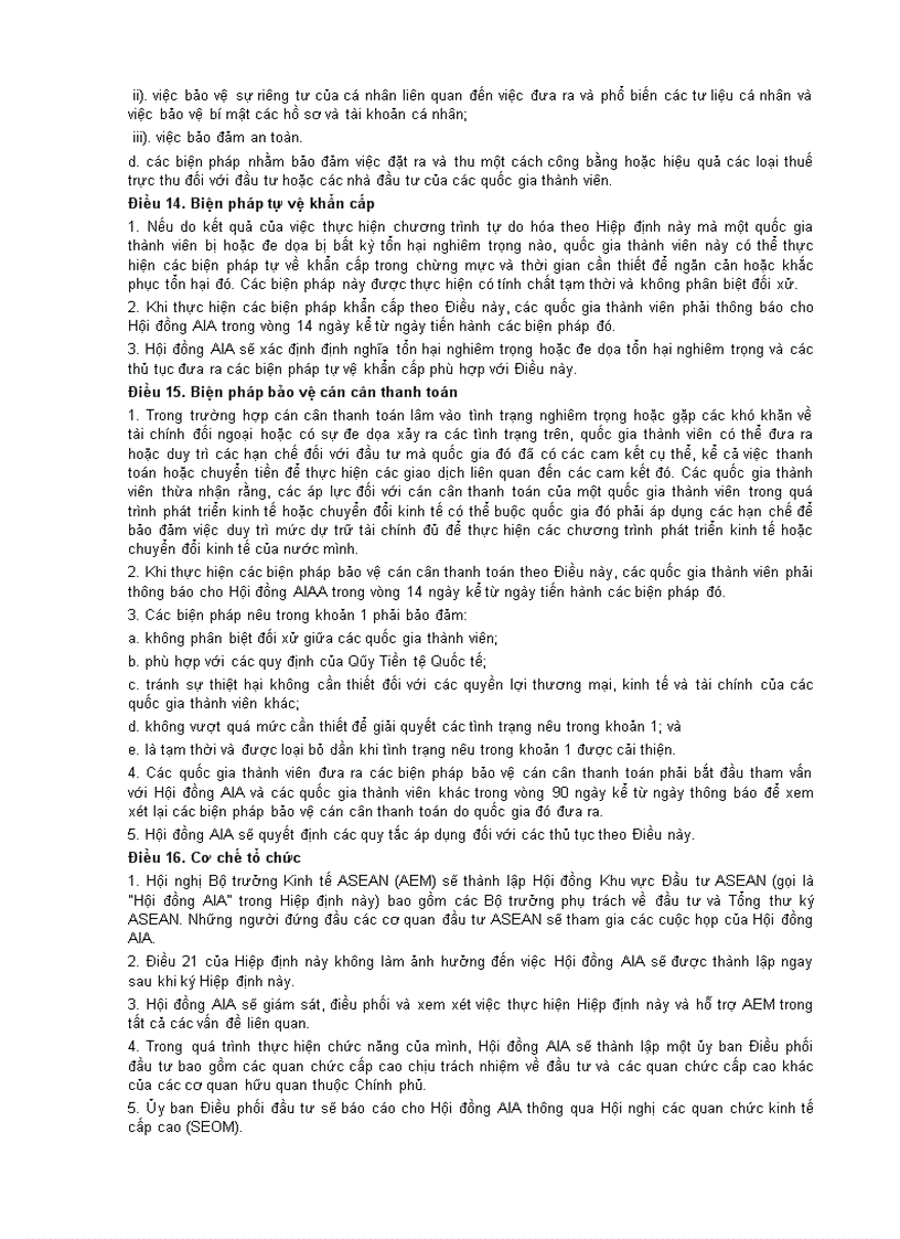 image for page Hiệp định khung về khu vực đầu tư ASEAN