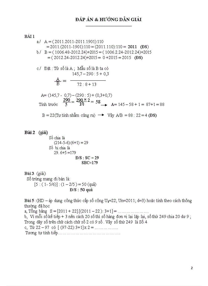 image for page Đề thi và đáp án kì khảo sát chất lượng môn toán lớp 6 ở trường THCS Chu Văn An
