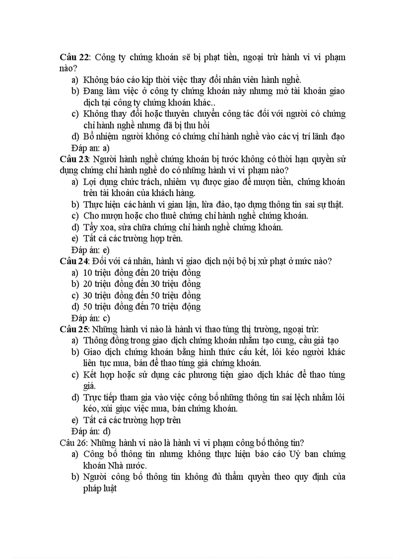 image for page Câu hỏi và đáp án cho chuyên đề Luật áp dụng trong ngành chứng khoán