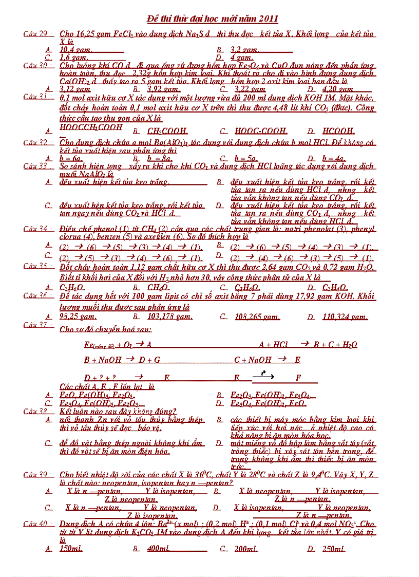 image for page Đề thi thử đại học môn hóa