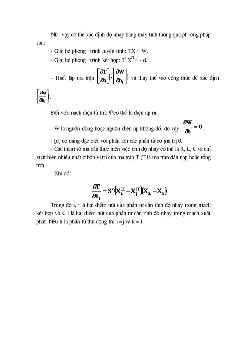 image for page Độ nhạy của hệ phương trình tuyến tính và ứng dụng để xác định độ nhạy của các mạch điện tử