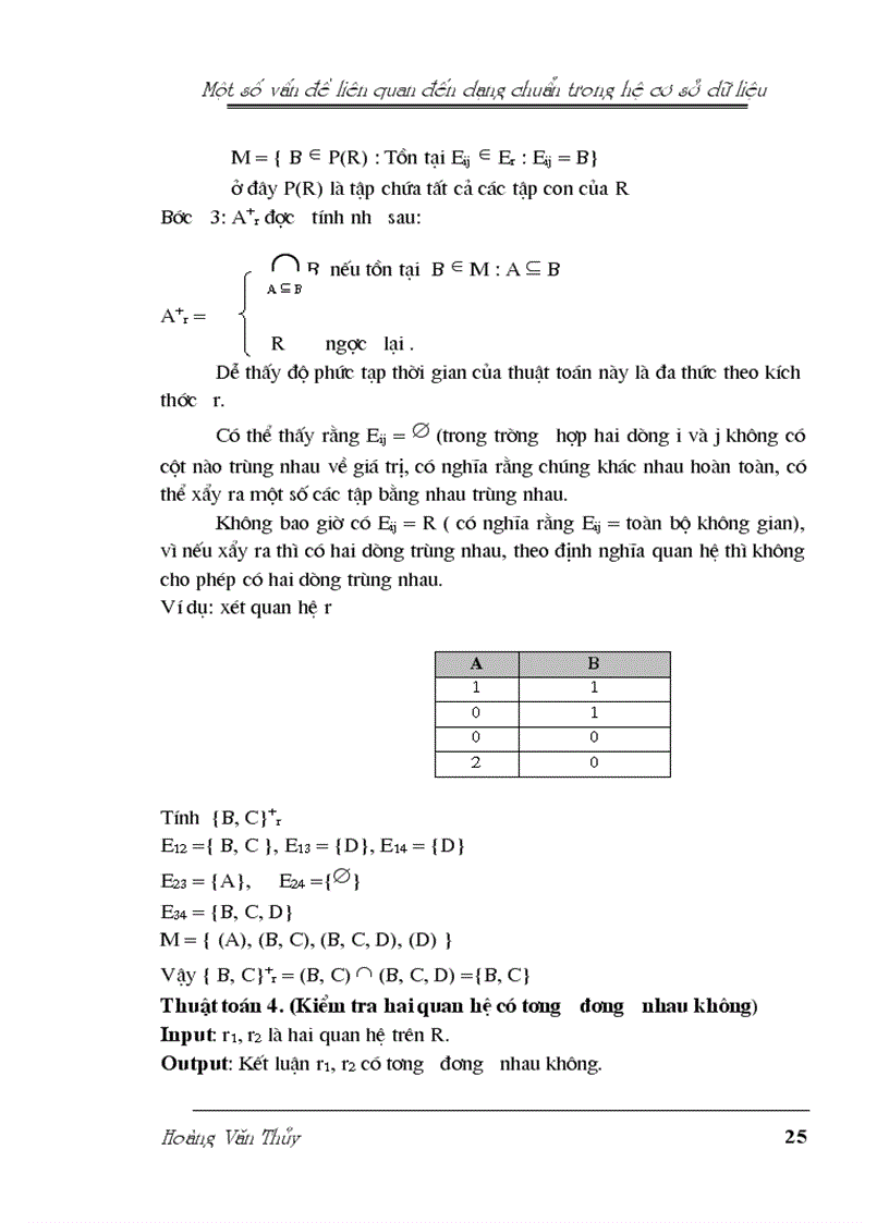 image for page Một số vấn đề liên quan đến dạng chuẩn trong hệ cơ sở dữ liệu