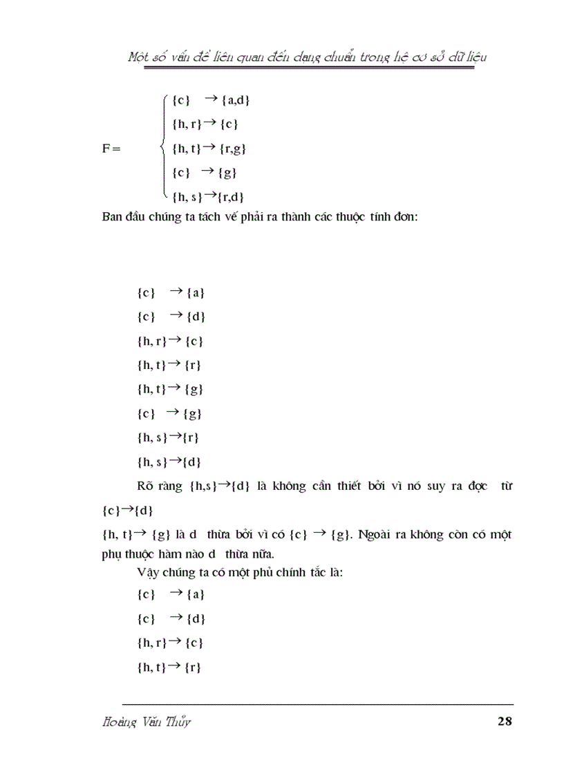 image for page Một số vấn đề liên quan đến dạng chuẩn trong hệ cơ sở dữ liệu