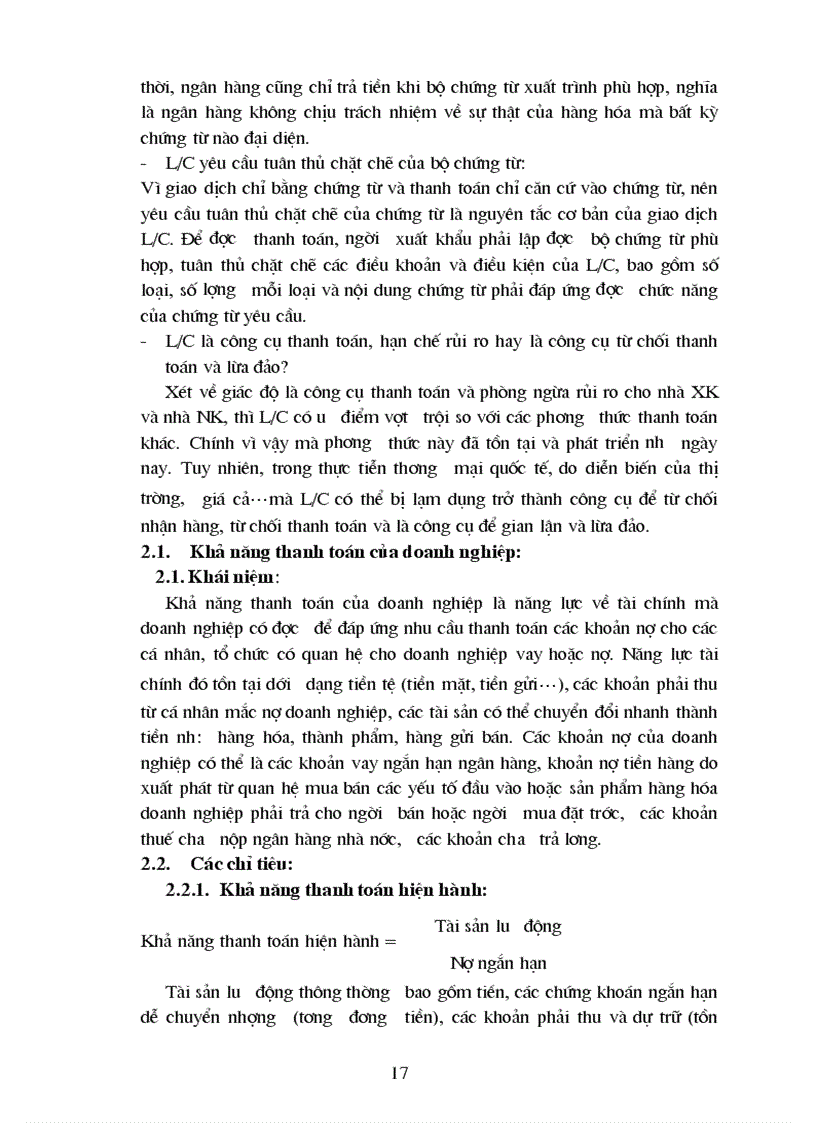 image for page Luận văn về khả năng thanh toán và thực trạng khả năng thanh toán tại công ty xuất nhập khẩu Việt Thái