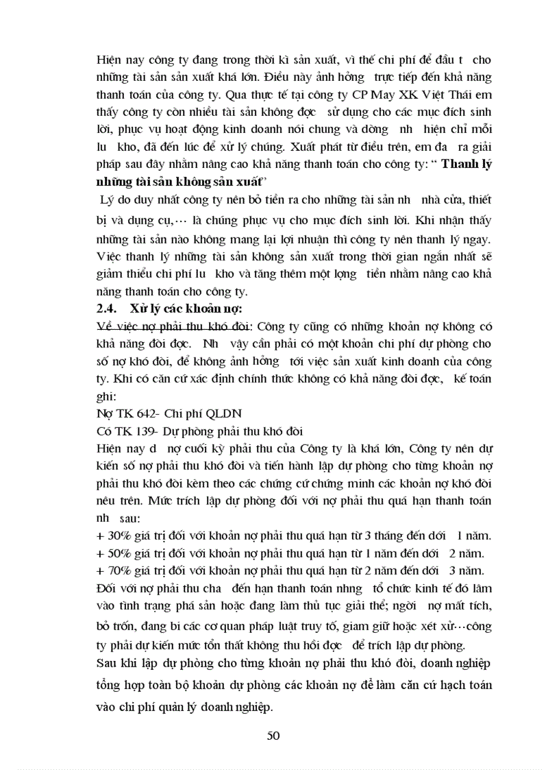 image for page Luận văn về khả năng thanh toán và thực trạng khả năng thanh toán tại công ty xuất nhập khẩu Việt Thái