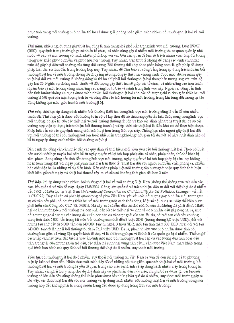 image for page Bồi thường thiệt hại do ô nhiễm suy thoái môi trường