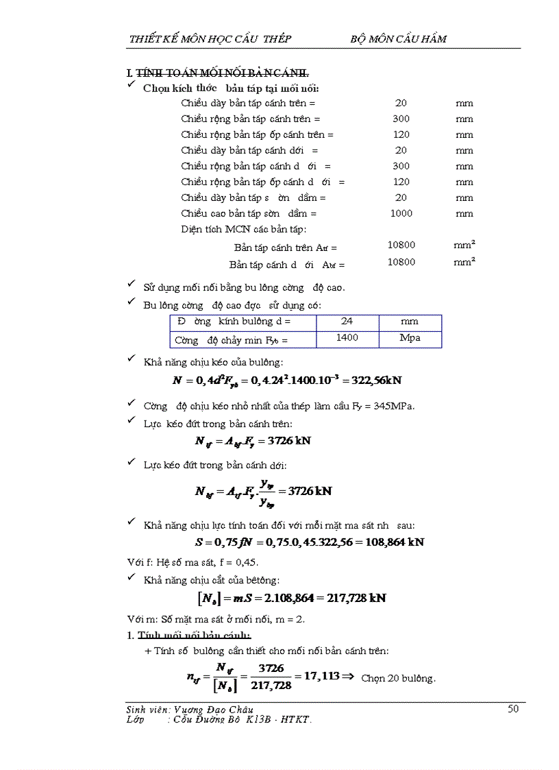 image for page Thiết kế môn học cầu thép
