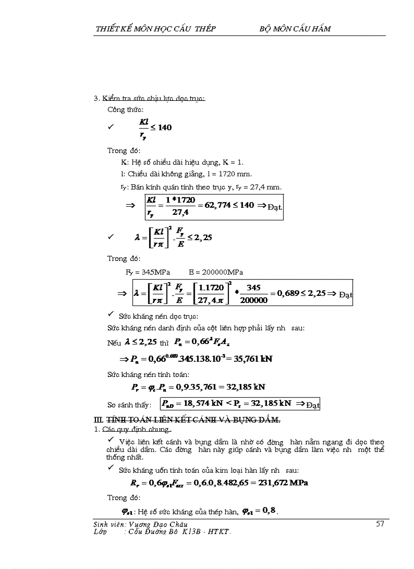 image for page Thiết kế môn học cầu thép