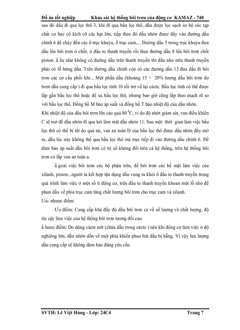 image for page Khảo sát hệ thống bôi trơn của động cơ KAMAZ 740