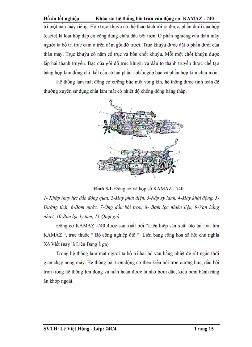 image for page Khảo sát hệ thống bôi trơn của động cơ KAMAZ 740