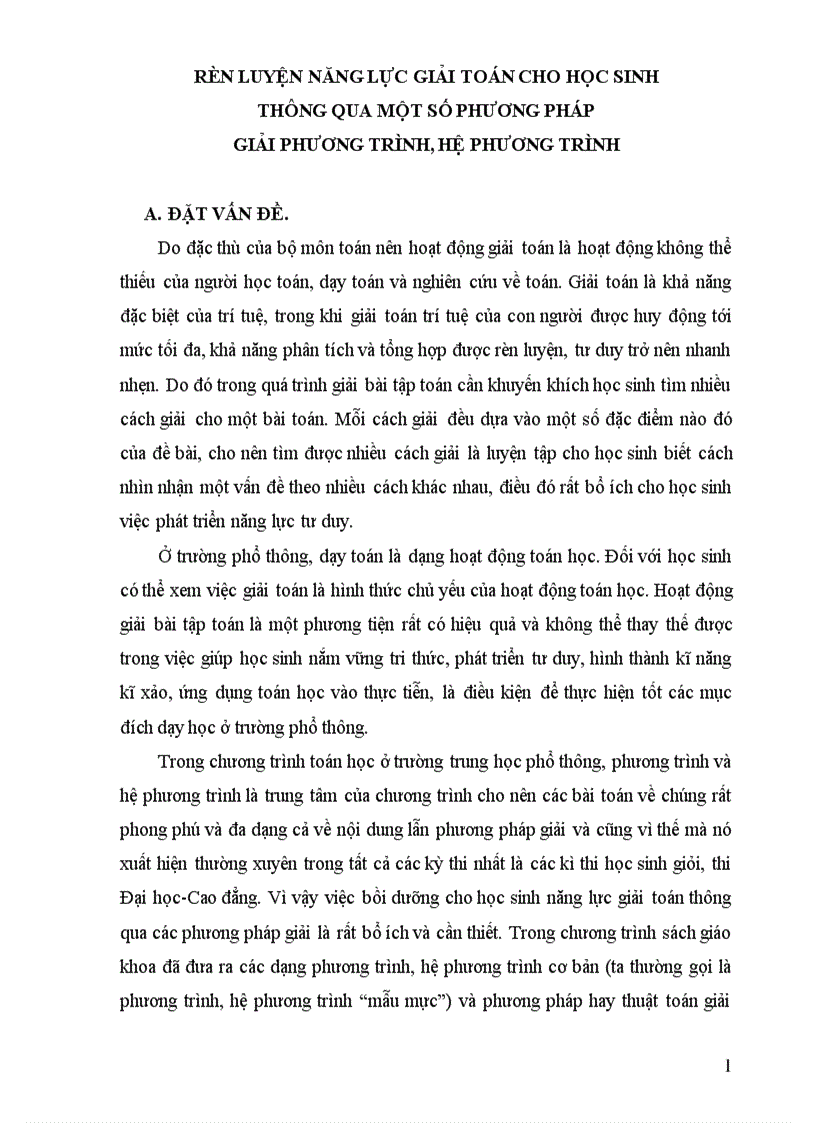 image for page Rèn luyện năng lực giải toán cho học sinh thông qua một số phương pháp giải phương trình hệ phương trình