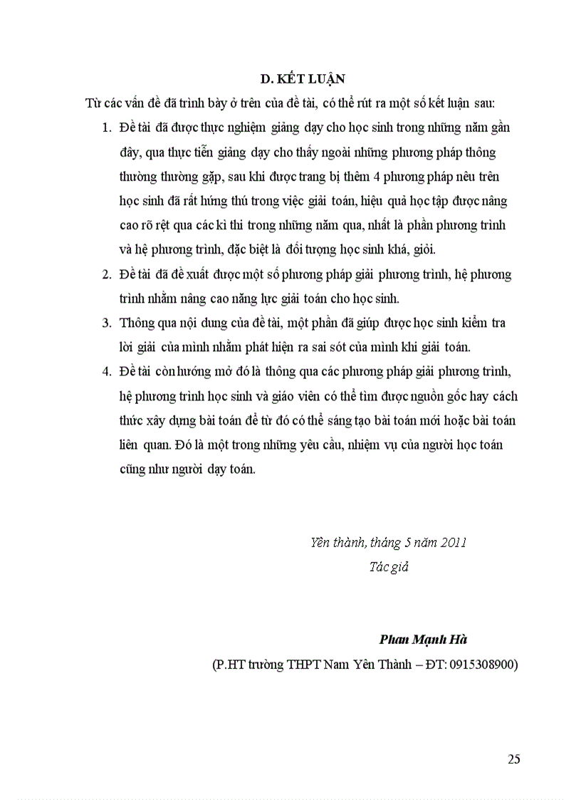 image for page Rèn luyện năng lực giải toán cho học sinh thông qua một số phương pháp giải phương trình hệ phương trình