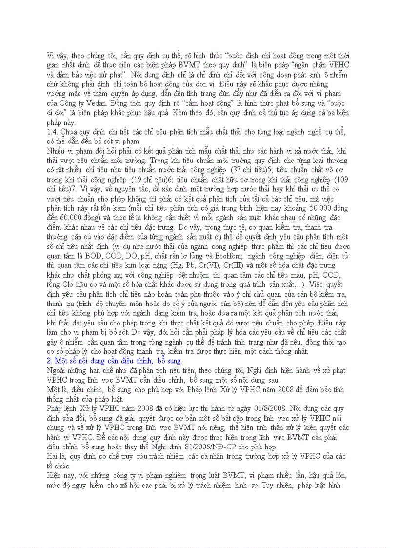 image for page Hạn chế trong quy định hiện hành về xử lý vi phạm hành chính trong lĩnh vực bảo vệ môi trường