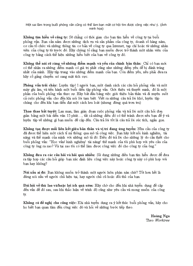 image for page Những bước đi tiêu diệt cơ hội việc làm của bạn