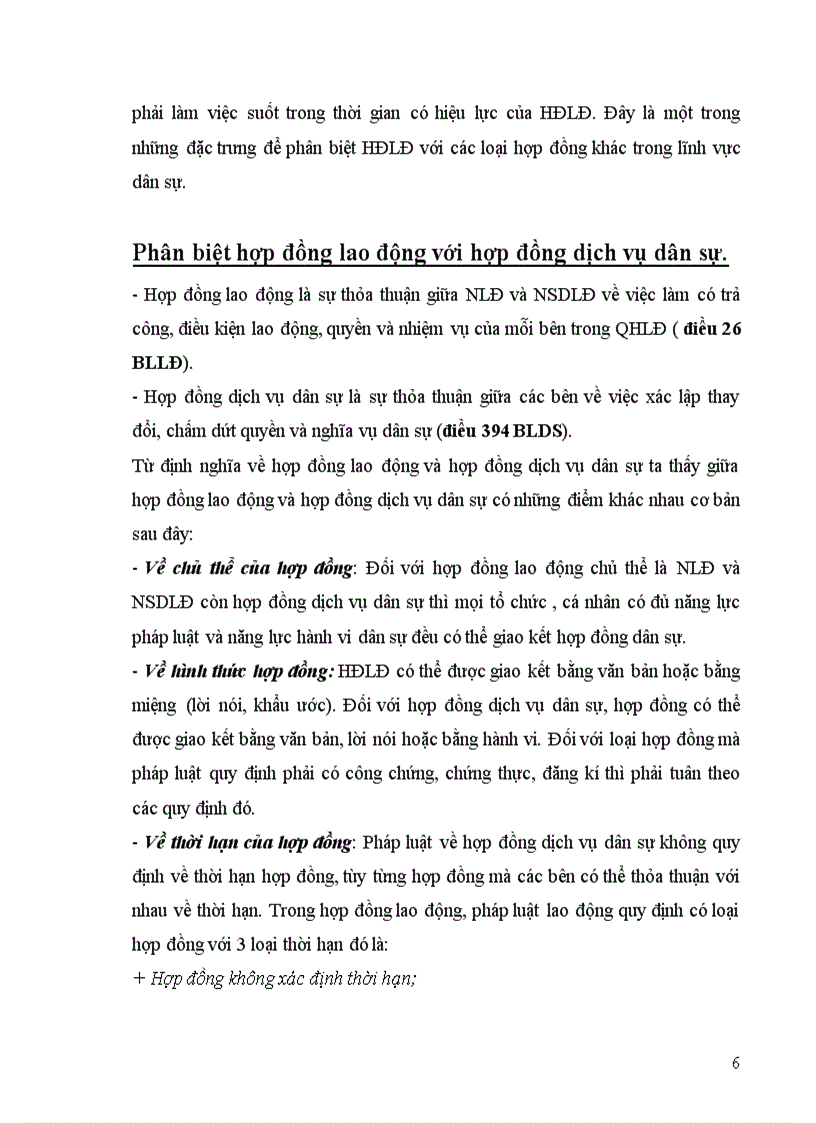 image for page 1 Phân tích đặc trưng của hợp đồng lao động và phân biệt với hợp đồng dịch vụ dân sự và giải quyết tình huống sau