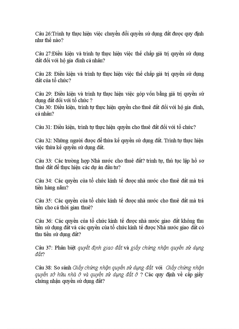 image for page Câu hỏi ôn tập Luật đất đai