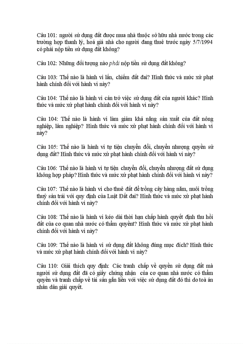 image for page Câu hỏi ôn tập Luật đất đai