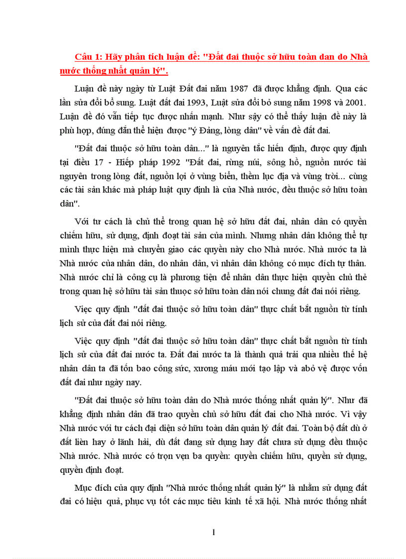 image for page Câu hỏi và trả lời môn Luật đất đai