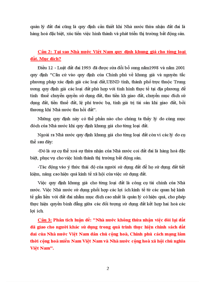 image for page Câu hỏi và trả lời môn Luật đất đai