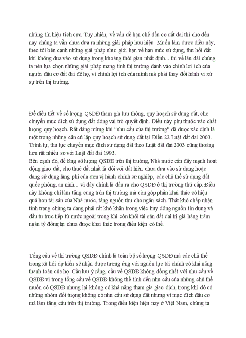 image for page Về cấu trúc và yếu tố cung cầu giá cả của thị trường quyền sử dụng đất