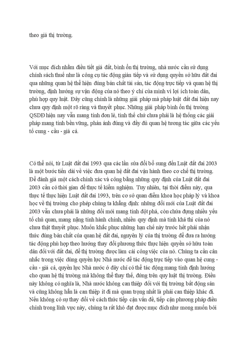 image for page Về cấu trúc và yếu tố cung cầu giá cả của thị trường quyền sử dụng đất