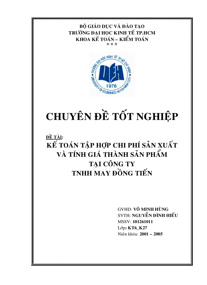 image for page Kế toán tập hợp chi phí sản xuất và tính giá thành sản phẩm tại công ty may Đồng Tiến