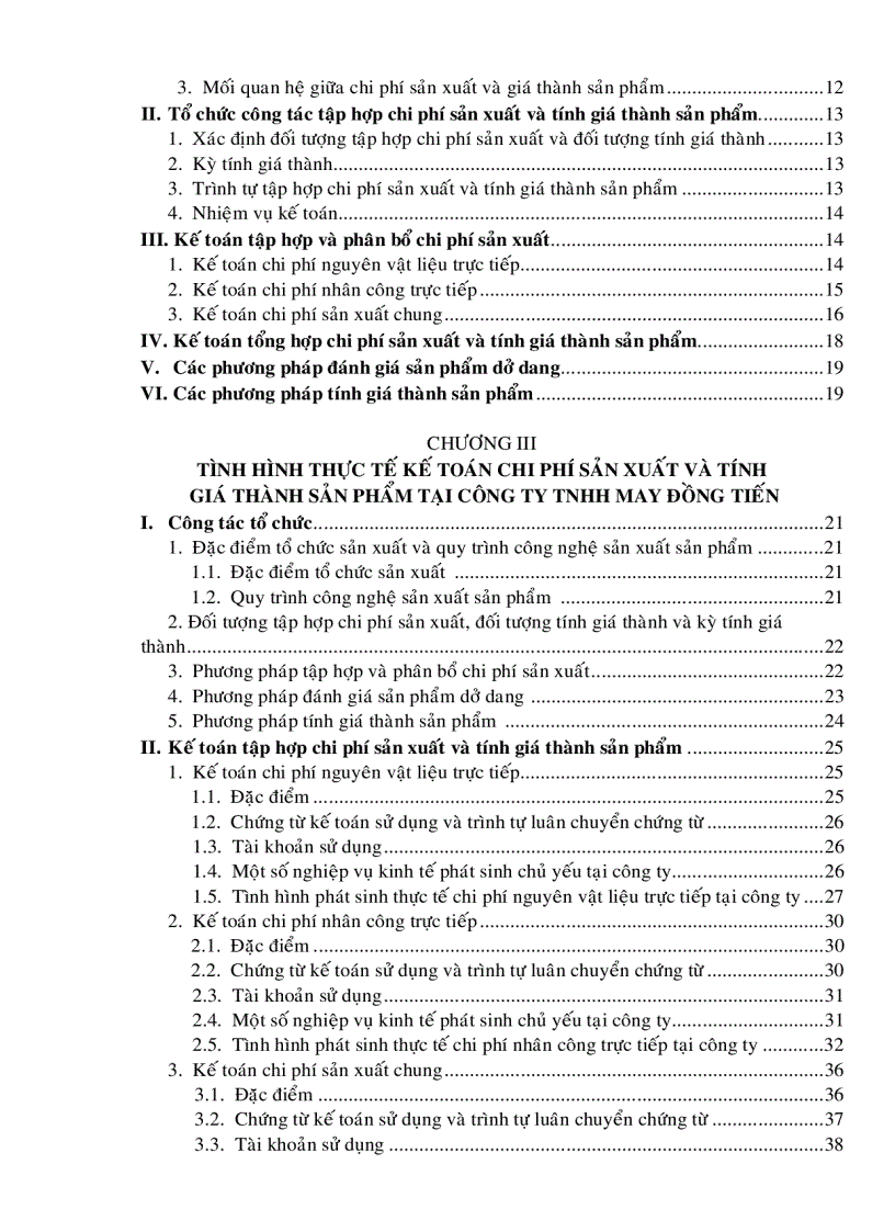 image for page Kế toán tập hợp chi phí sản xuất và tính giá thành sản phẩm tại công ty may Đồng Tiến