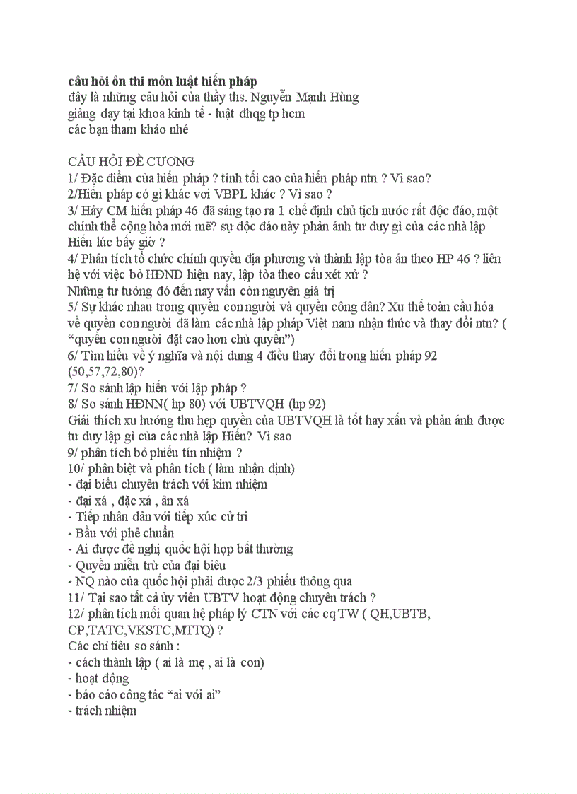 image for page Câu hỏi ôn thi môn luật hiến pháp