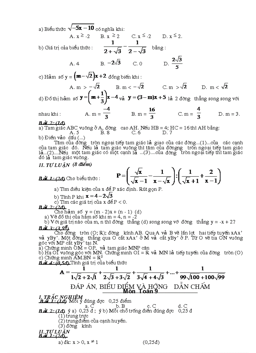 image for page Đề kiểm tra học kỳ i năm học 2010 2011