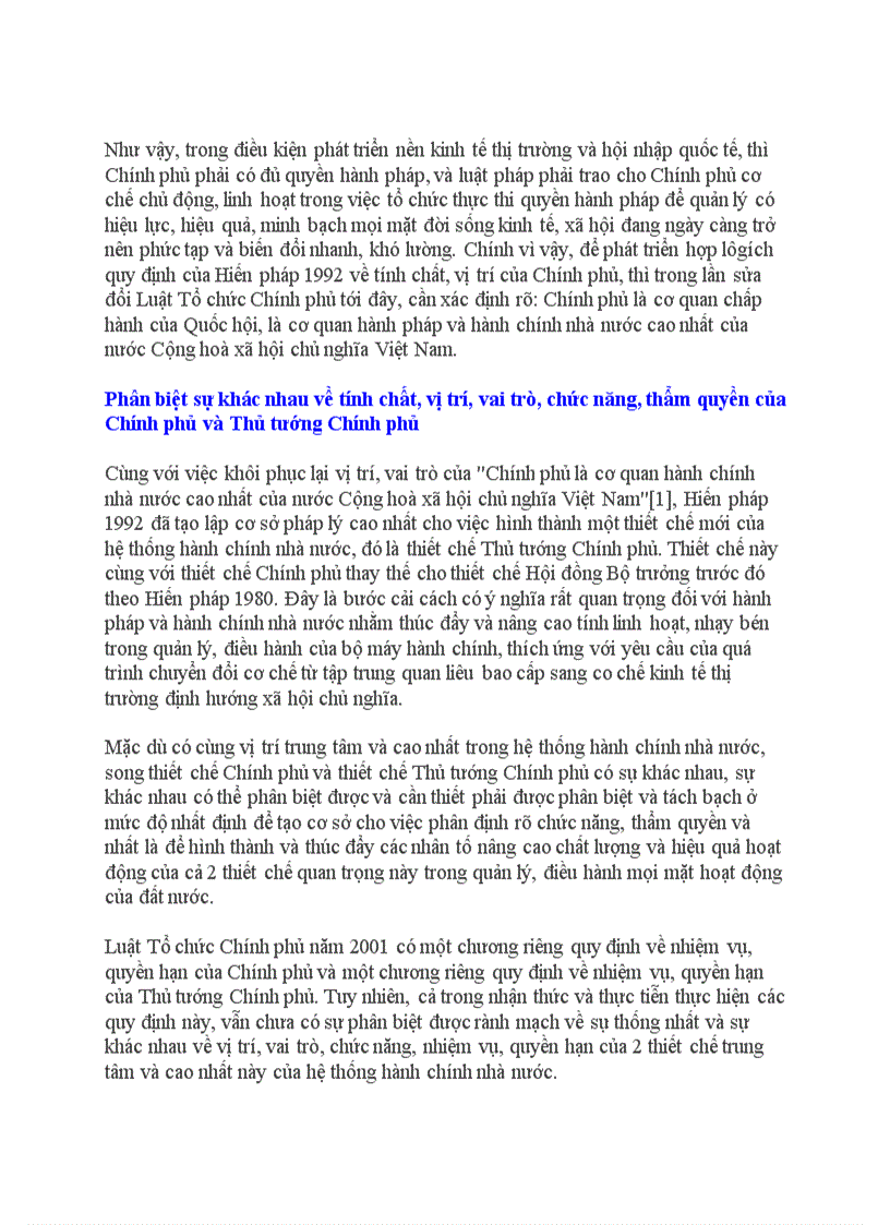 image for page Phân biệt vị trí vai trò chức năng của Chính phủ Thủ tướng Chính phủ