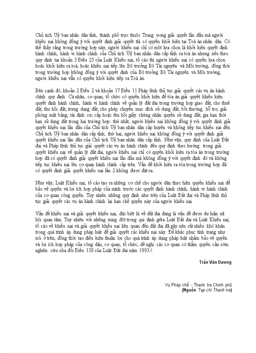 image for page Sự xung đột giữa Luật Khiếu nại tố cáo và Luật đất đai trong qui định về giải quyết khiếu nại đất đai