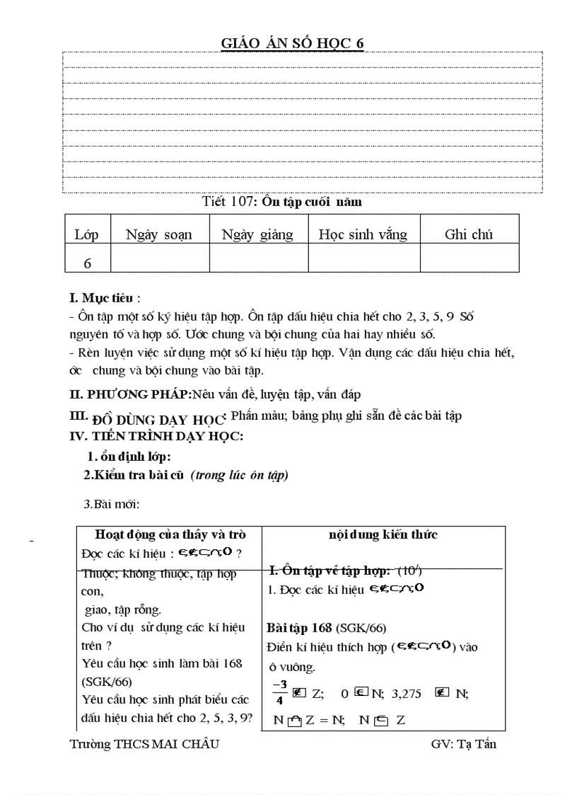 image for page Đề kiểm tra chuẩn đại số lớp 6