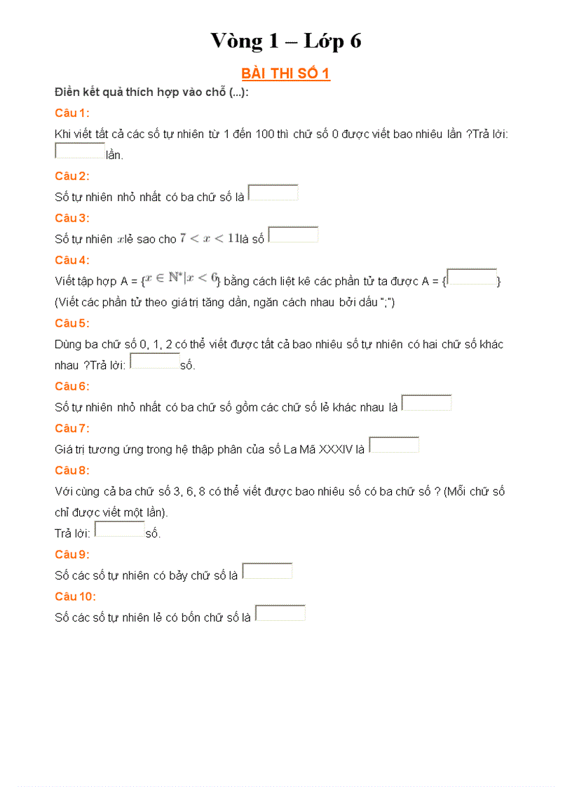 image for page Đề thi giải toán qua internet vòng 1