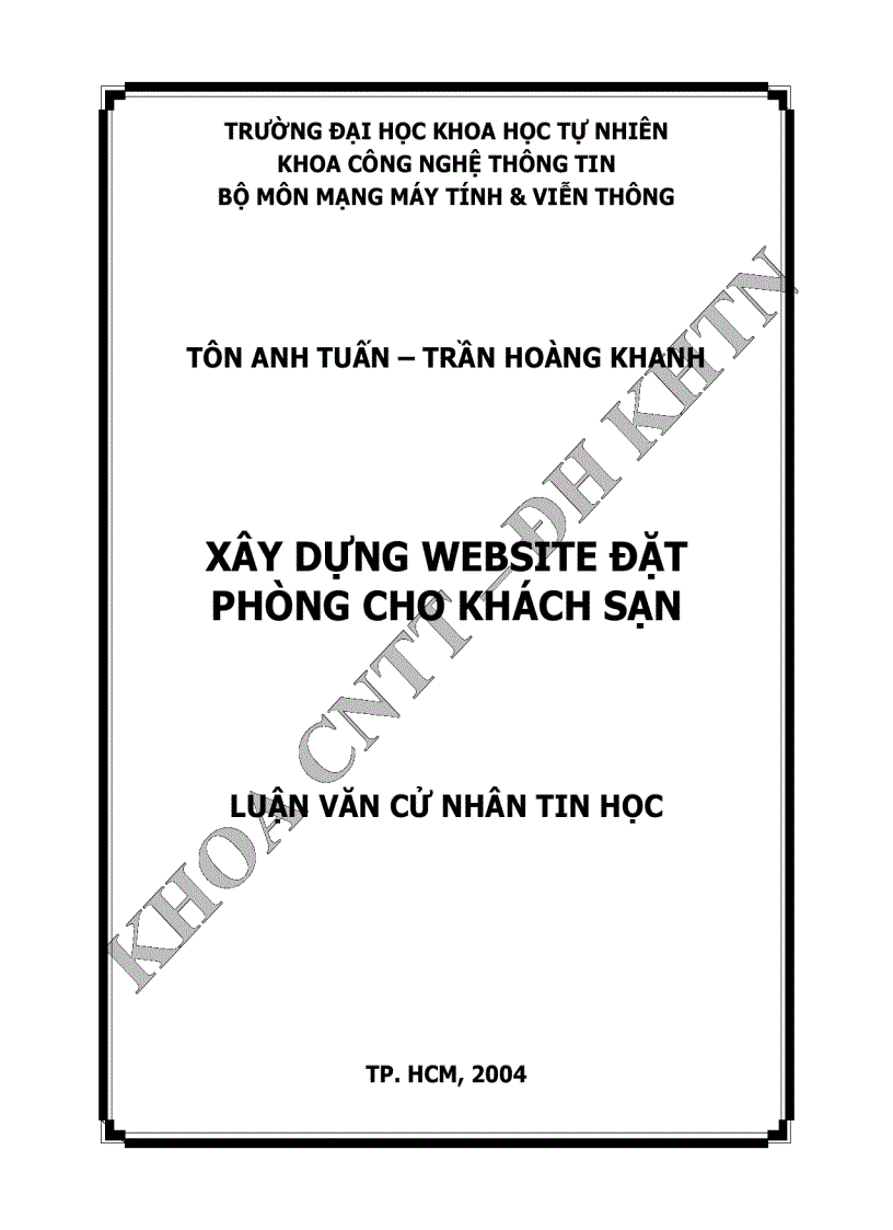 Xây dựng website đặt phòng cho khách sạn