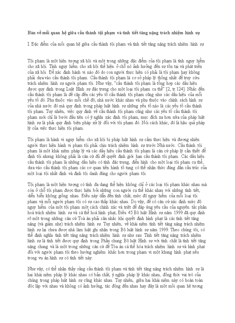 image for page Bàn về mối quan hệ giữa cấu thành tội phạm và tình tiết tăng nặng trách nhiệm hình sự