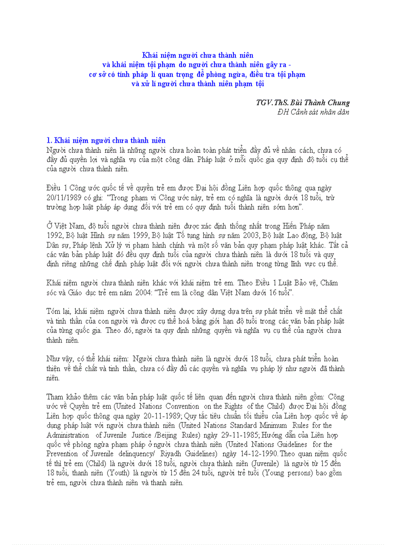 image for page Khái niệm người chưa thành niên và khái niệm tội phạm do người chưa thành niên gây ra