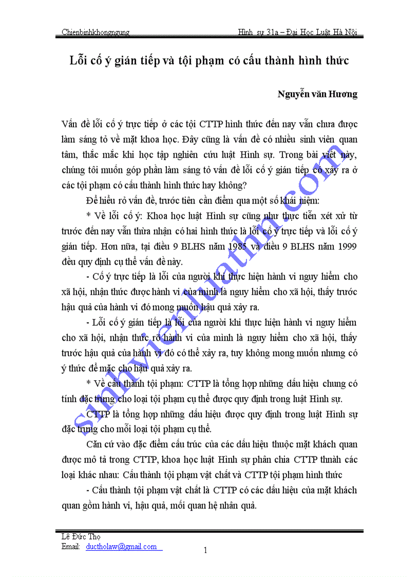 image for page Lỗi cố ý gián tiếp và tội phạm có cấu thành hình thức