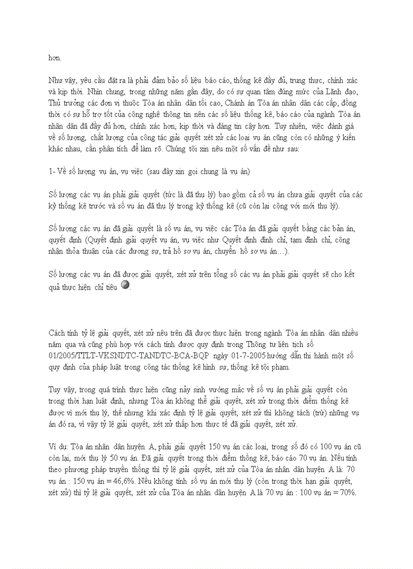 image for page Phân tích số lượng và chất lượng giải quyết xét xử các loại vụ án của ngành tòa án nhân dân