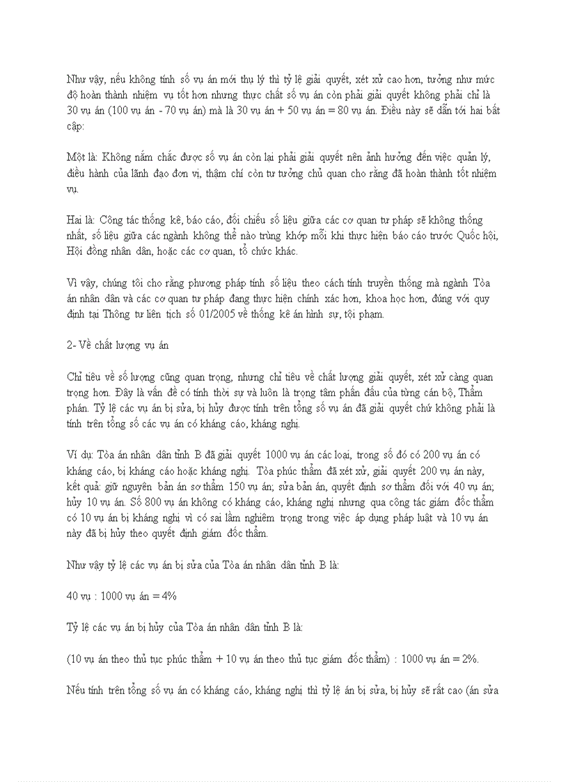 image for page Phân tích số lượng và chất lượng giải quyết xét xử các loại vụ án của ngành tòa án nhân dân