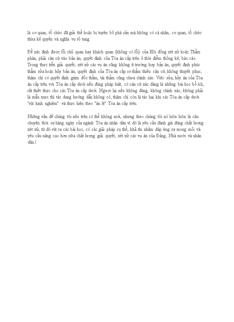 image for page Phân tích số lượng và chất lượng giải quyết xét xử các loại vụ án của ngành tòa án nhân dân