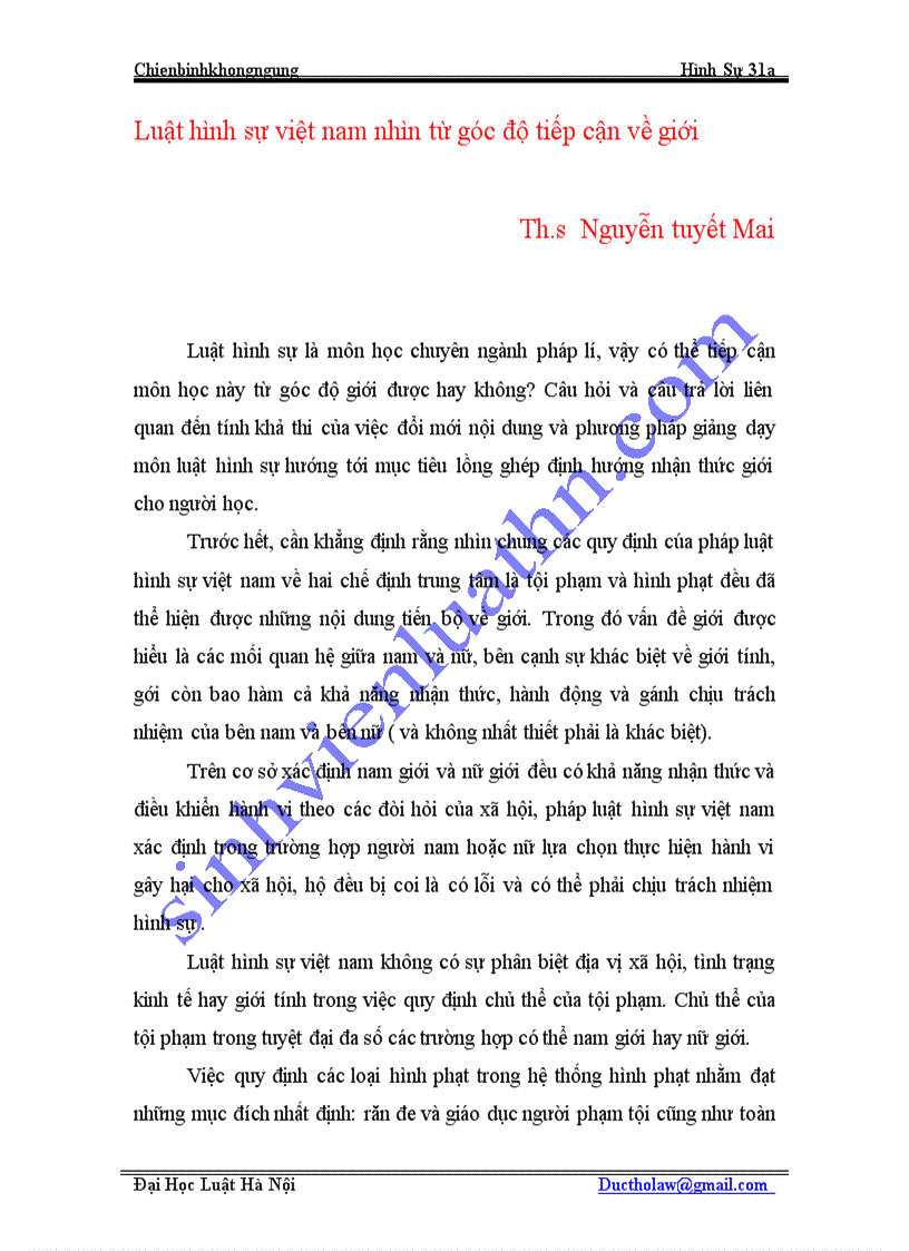 image for page Luật hình sự Việt Nam nhìn từ góc độ tiếp cận về giới