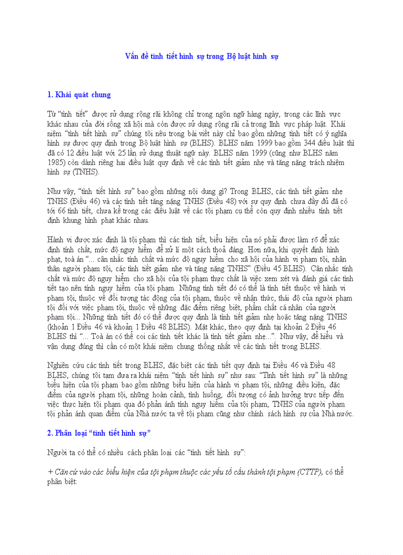 image for page Vấn đề tình tiết hình sự trong Bộ luật hình sự