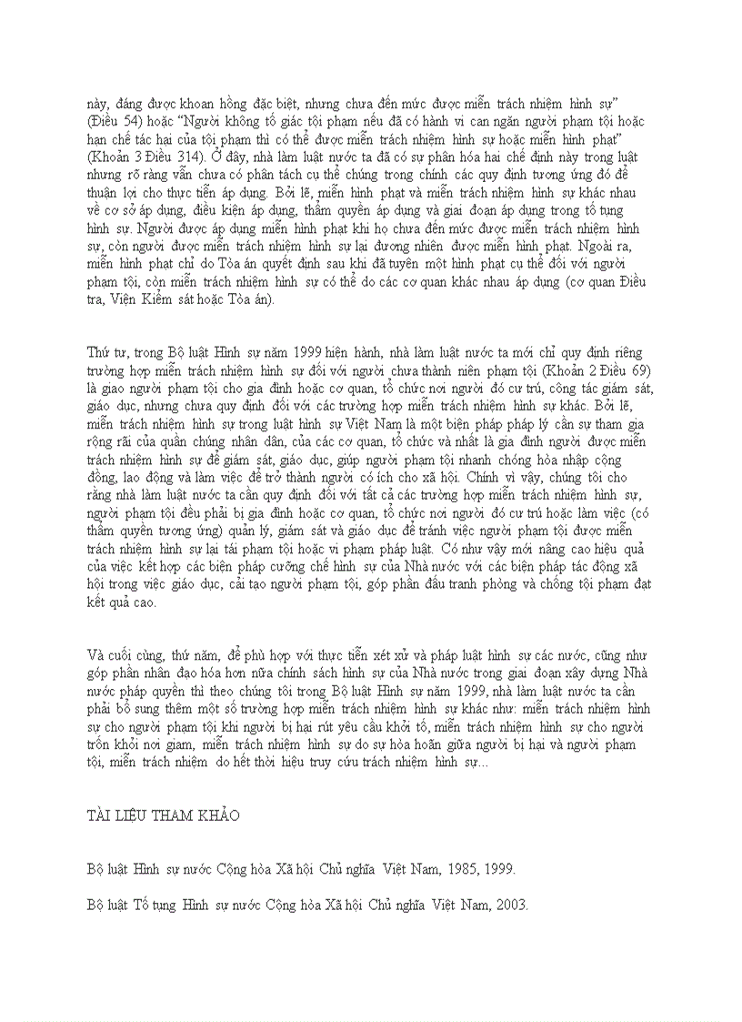 image for page Về chế định miễn trách nhiệm hình sự trong bộ luật hình sự Việt Nam năm 1999