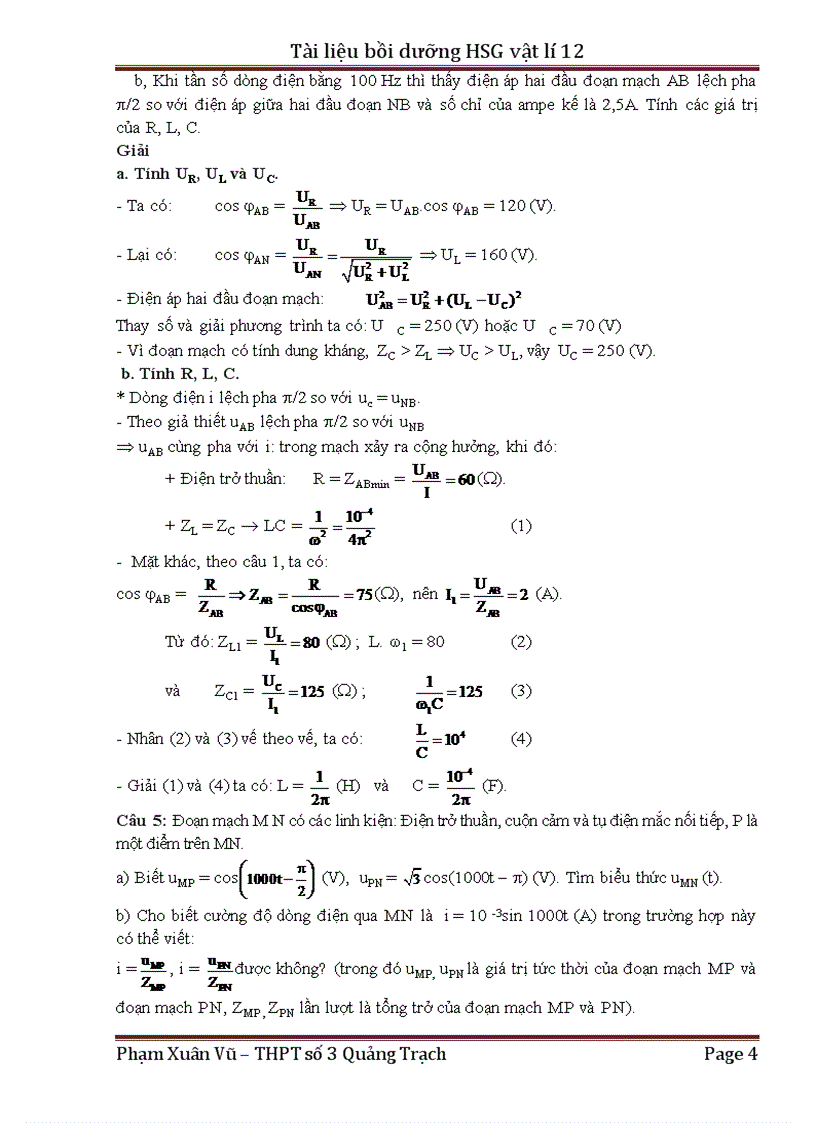 image for page Tài liệu bồi dưỡng học sinh giỏi vật lí 12