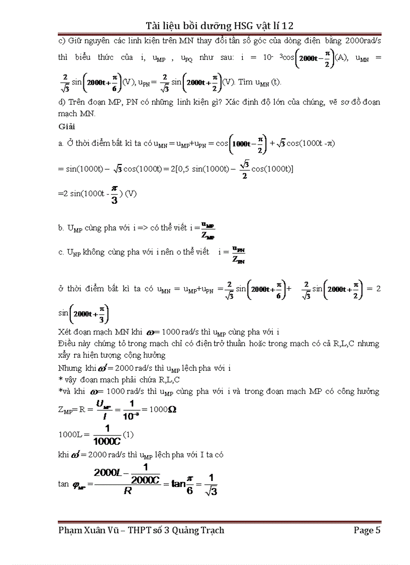 image for page Tài liệu bồi dưỡng học sinh giỏi vật lí 12