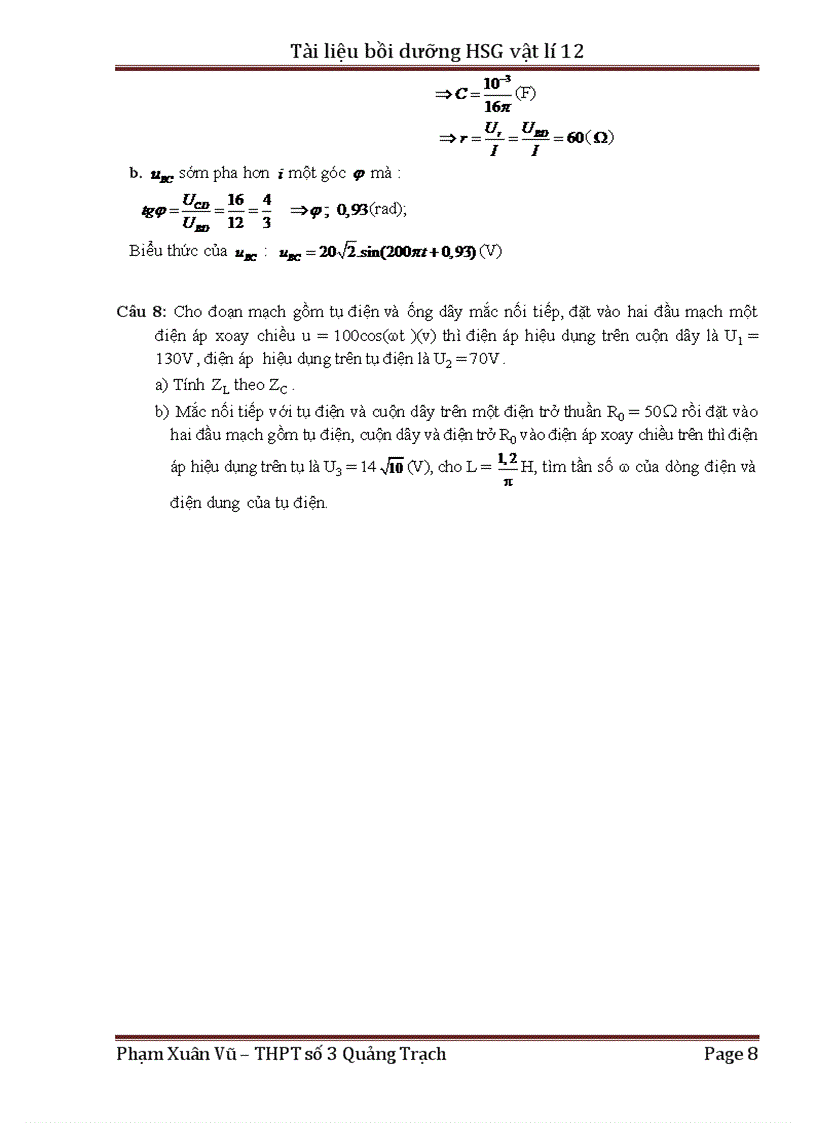 image for page Tài liệu bồi dưỡng học sinh giỏi vật lí 12