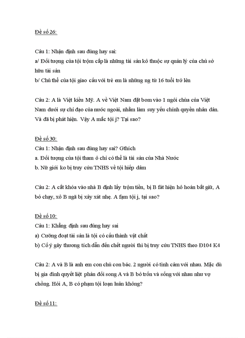 image for page Tổng hợp các đề thi luật hình sự