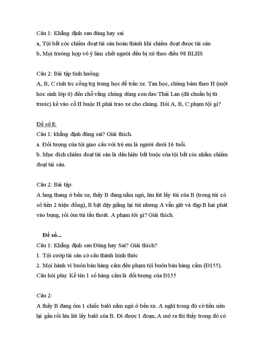 image for page Tổng hợp các đề thi luật hình sự